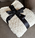 Vintage White Cozy Chunky Knit Handmade Blanket